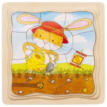 Nyuszis 4 rétegű kirakó fából (GOKI) GK57495