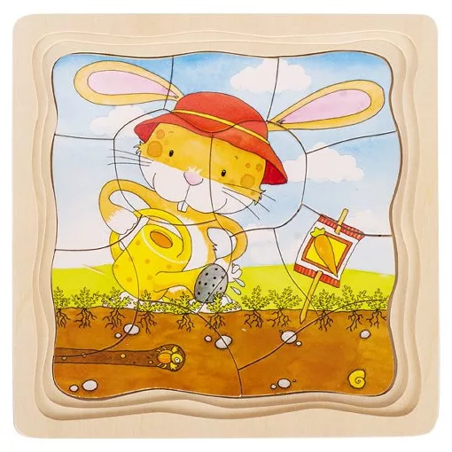 Nyuszis 4 rétegű kirakó fából (GOKI) GK57495