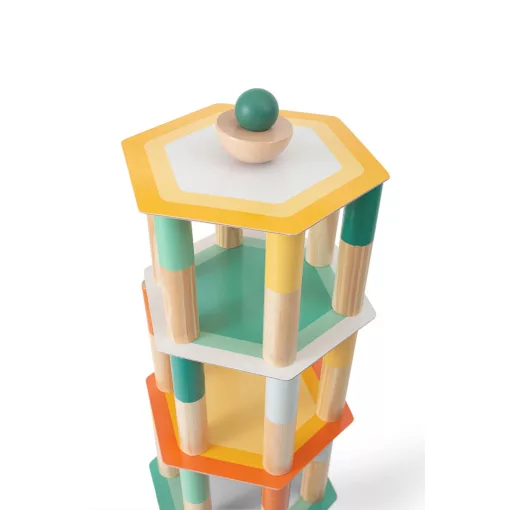 Egyensúlyozó toronyépítő (BS Toys fa játék)