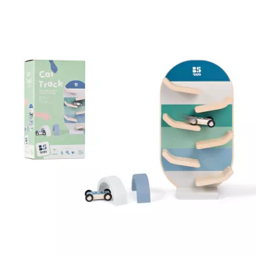  Versenypálya két kis faautóval (BS Toys)
