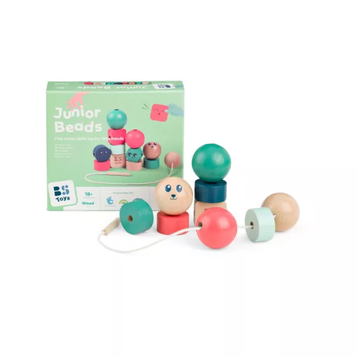 Gyöngyfűző színes fa gyöngyökkel (BS Toys)