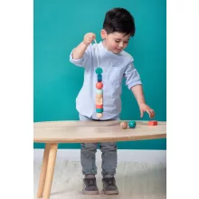 Gyöngyfűző színes fa gyöngyökkel (BS Toys)