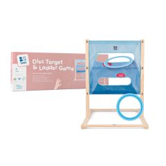   2 az 1-ben: Létrás célbadobó és karikadobáló játék (BS Toys fa játék)