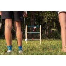 2 az 1-ben: Létrás célbadobó és karikadobáló játék (BS Toys fa játék)