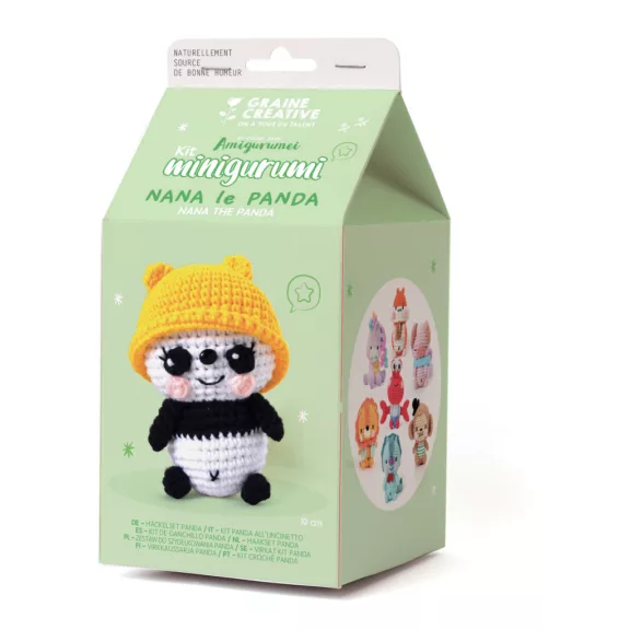 Minigurumi készlet: Panda, 10 cm (Graine Creative)