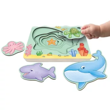   Többrétegű kirakós Tengeri állatok (Under the Sea Wooden Nesting Puzzle) ORCHARD TOYS OR135