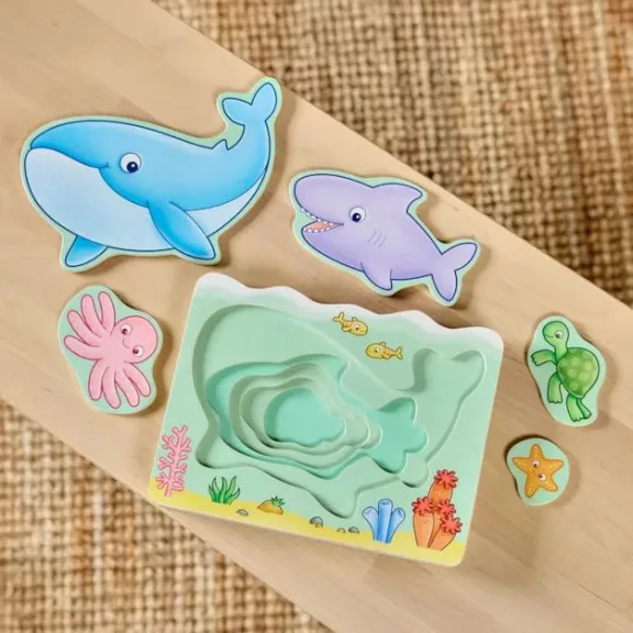 Többrétegű kirakós Tengeri állatok (Under the Sea Wooden Nesting Puzzle) ORCHARD TOYS OR135