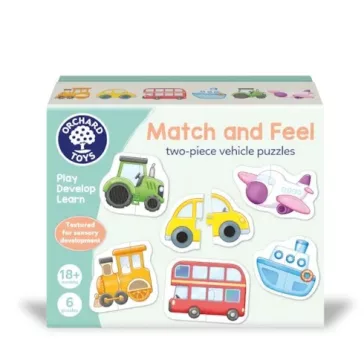   Kétdarabos párosító kártyák: Járművek (Match and Feel Vehicle Puzzles) ORCHARD TOYS OR140