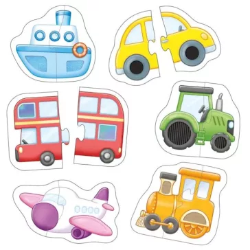   Kétdarabos párosító kártyák: Járművek (Match and Feel Vehicle Puzzles) ORCHARD TOYS OR140