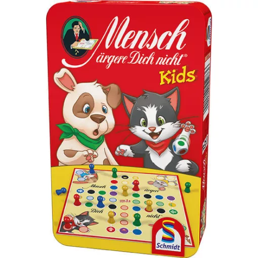 Ki nevet a végén? Gyermekváltozat fémdobozban (51273) Mensch ärgere Dich nicht Kids Schmidt