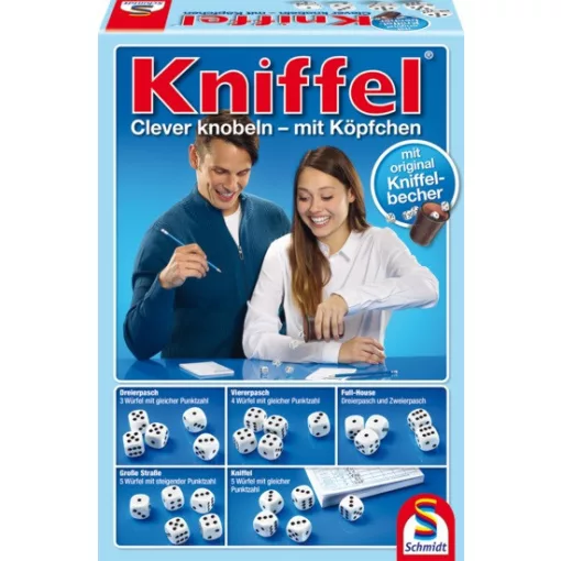 Schmidt Spiele Kniffel - Kockapóker bőr dobópohárral társasjáték (49030) 