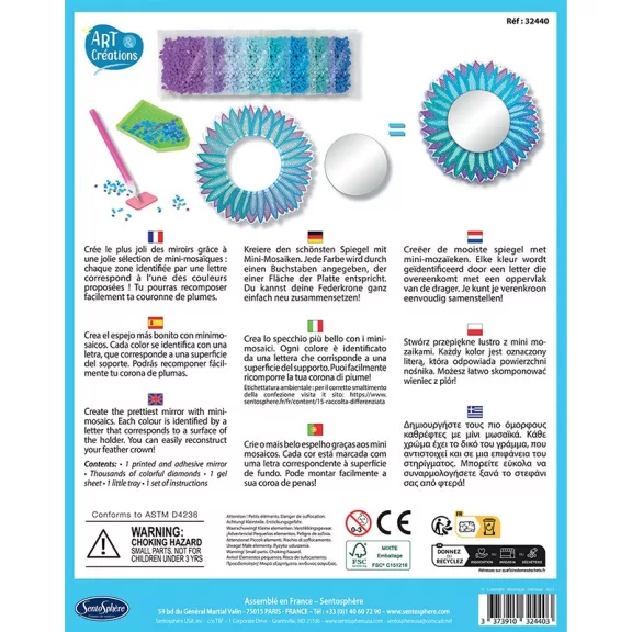 Ékköves dísztükör készítő szett (Sentosphere) SA32440