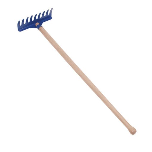 Kerti szerszám - 60 cm-es, kék gereblye , fém