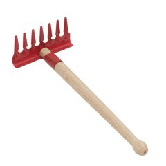 Kerti szerszám: 20 cm-es piros gereblye, fém