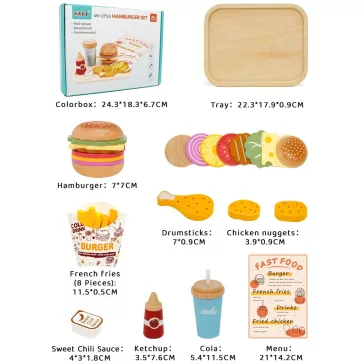 Játék hamburger menü fából (Kabi)