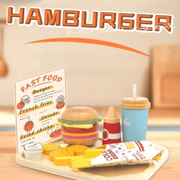 Játék hamburger menü fából (Kabi)