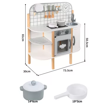 Fa játékkonyha: fehér (Kabi)