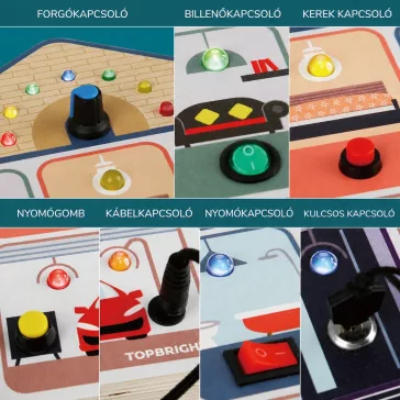 Világító foglalkoztató tábla kapcsolókkal (TopBright)