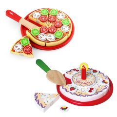 Pizza és torta papír dobozban, kettő az egyben csomag