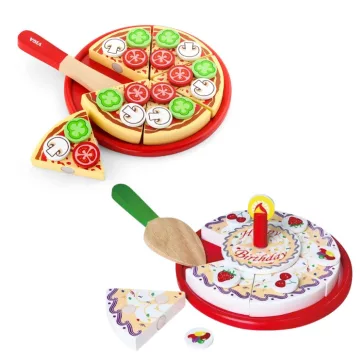 Pizza és torta papír dobozban, kettő az egyben csomag