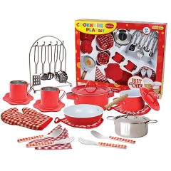 Játék edénykészlet: 26 db-os, piros