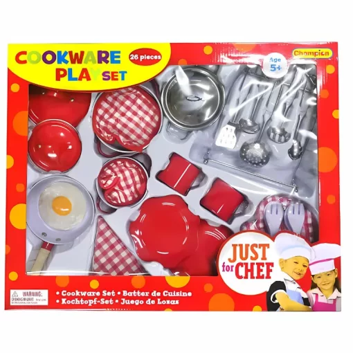 Játék edénykészlet: 26 db-os, piros