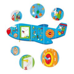   Összetett készségfejlesztő játék, matatófal (falra szerelhető, repülőgép)