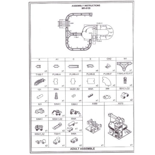 Vonatkészlet daruval és autóúttal