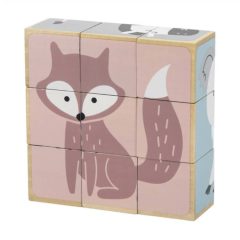Mesekocka fából: 9 db-os, állatfigurás (PolarB)