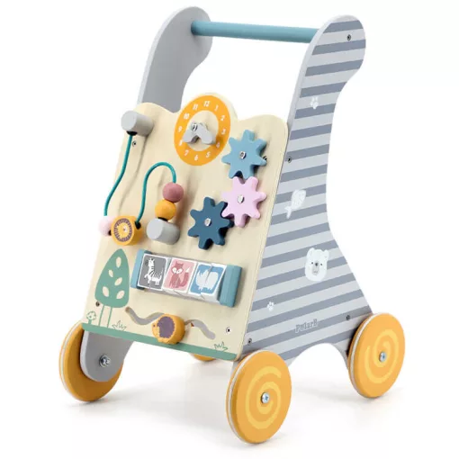 Járásfejlesztő fakocsi: állatfigurákkal (PolarB)