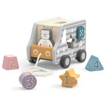 Húzogatós autó és formadoboz fából: maci (PolarB)