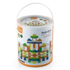 Építőkocka, kerek dobozos (100 db-os, színes)