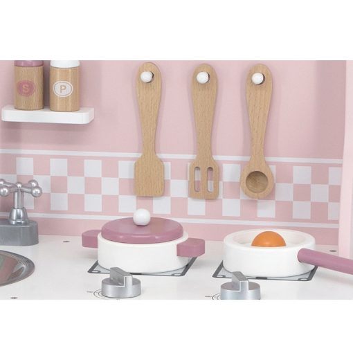 Játékkonyha fából: rózsaszín (PolarB)