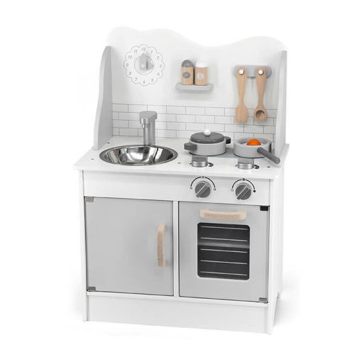 Játékkonyha fából: szürke (PolarB)