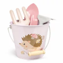 Kerti szerszámok vödörrel: rózsaszín, fém