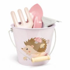 Kerti szerszámok vödörrel: rózsaszín, fém