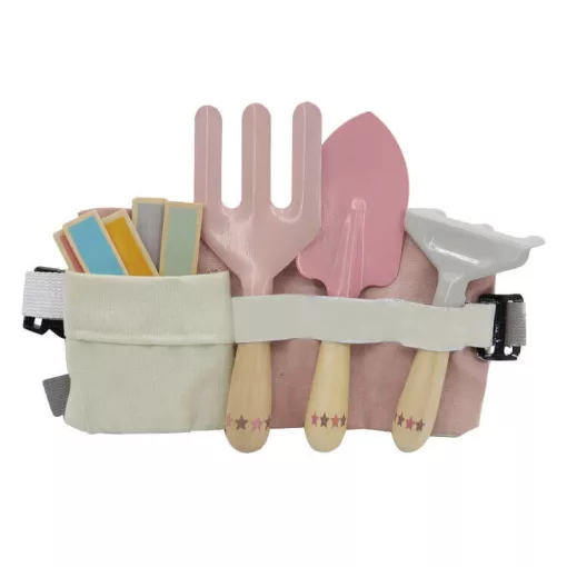 Kerti szerszámok övben: rózsaszín, fém