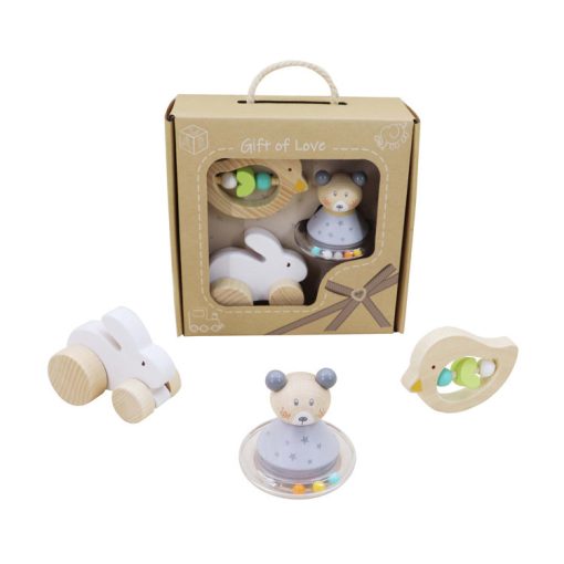 3 db-os babajáték szett – nyuszis fajáték