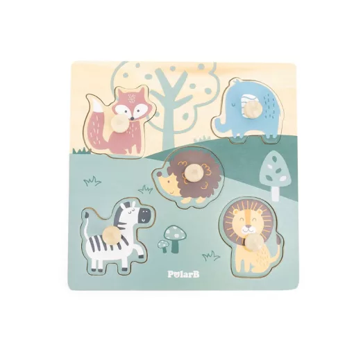 Fogantyús fa puzzle: állatok (PolarB)