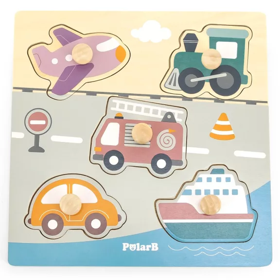 Fogantyús fa puzzle: járművek (PolarB)