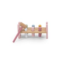 Dühöngő: rókás, pasztell rózsaszín színben – Kalapálós fajáték (PolarB)