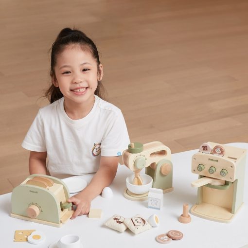 Kenyérpirító fából: tartozékokkal, pasztell zöld (PolarB)