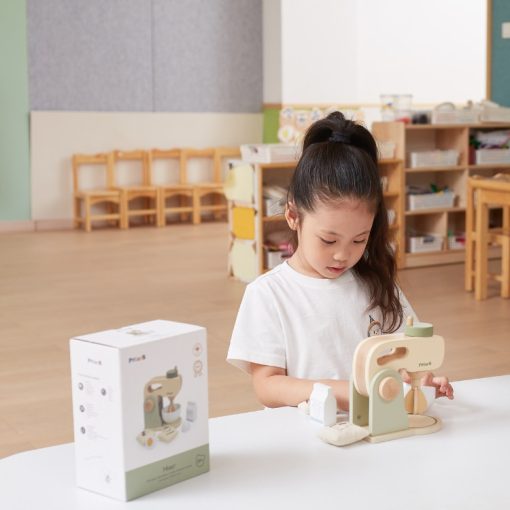 Mixergép fából: tartozékokkal, pasztell zöld színben (PolarB)