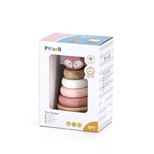 Montesszori torony: róka, pasztell rózsaszín színben (PolarB)