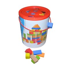 Építőkocka, kerek dobozos (50 db-os, színes)