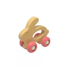 Gurulós kisállat fából: nyuszi 