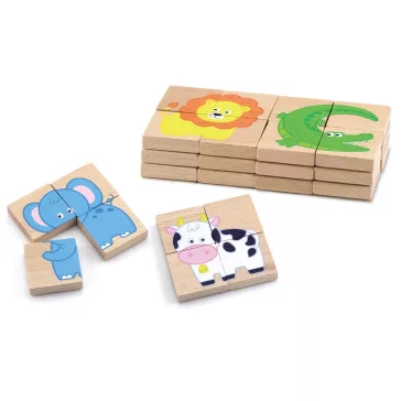 Mágneses fa puzzle - állatok
