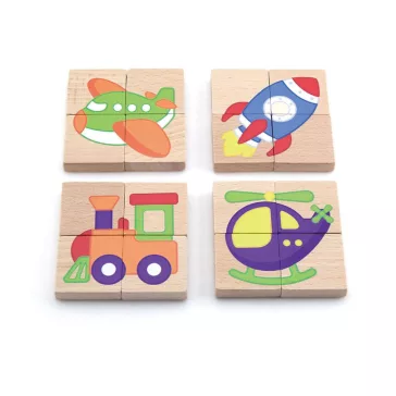 Mágneses fa puzzle - járművek
