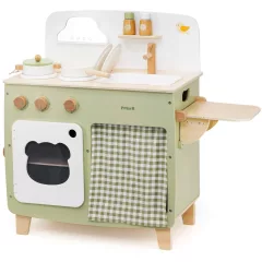 Játékkonyha eszközökkel fából: zöld (PolarB)