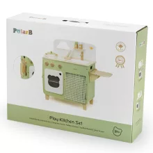 Játékkonyha eszközökkel fából: zöld (PolarB)